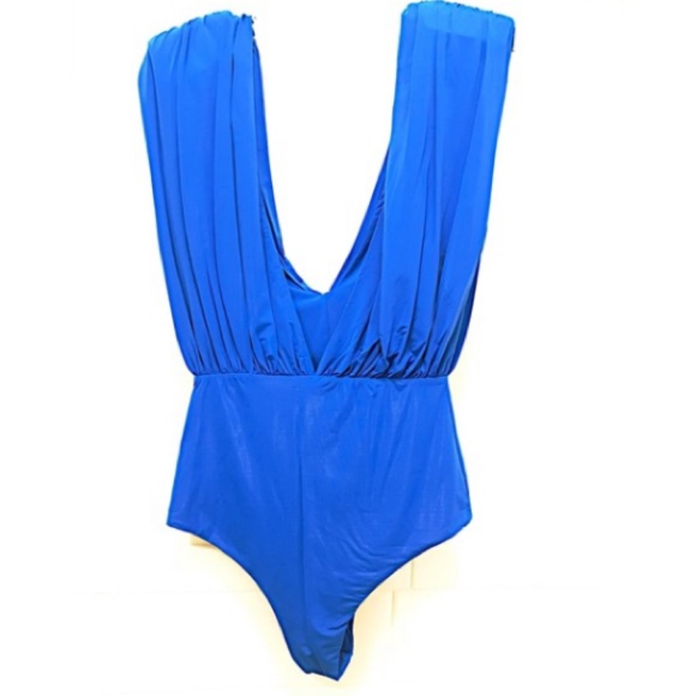 NWOT - Deep Plunge Blue Bodysuit - Picture 7 of 8